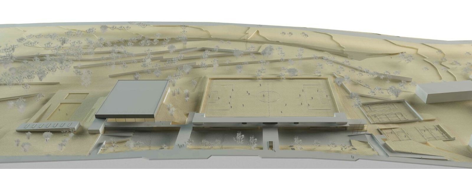 Una imagen del proyecto que ganó el concurso de ideas para el nuevo complejo deportivo.