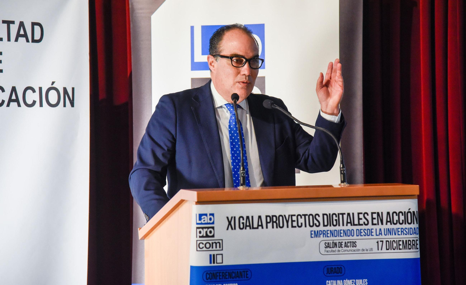 David Fernández durante su intervención en la gala.