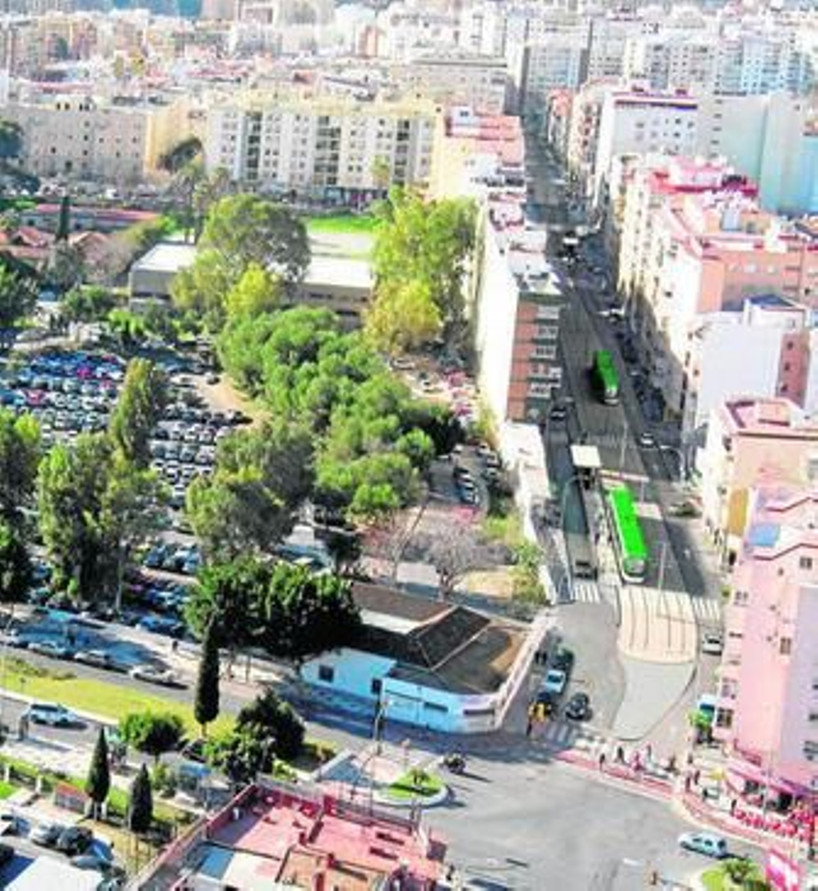 Infografía de la propuesta de intervención del Metro en superficie hasta el entorno del Hospital Civil.