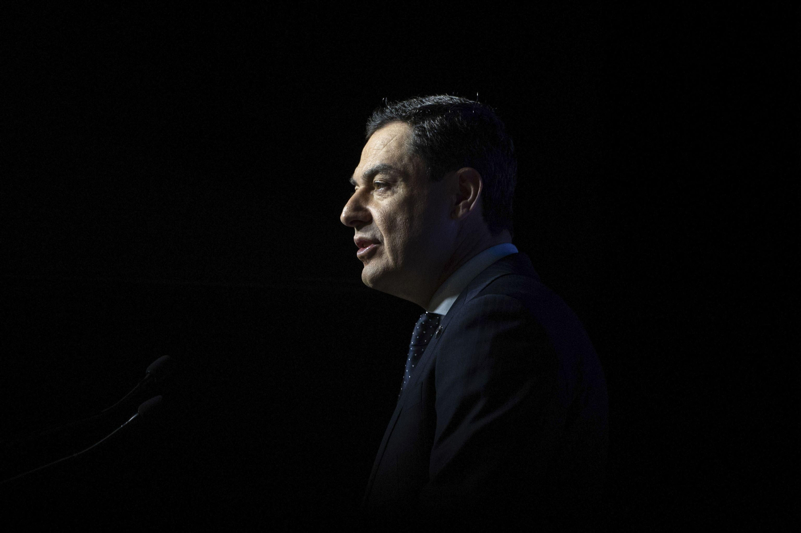 El presidente de la Junta y del PP-A, Juanma Moreno, en un acto reciente.