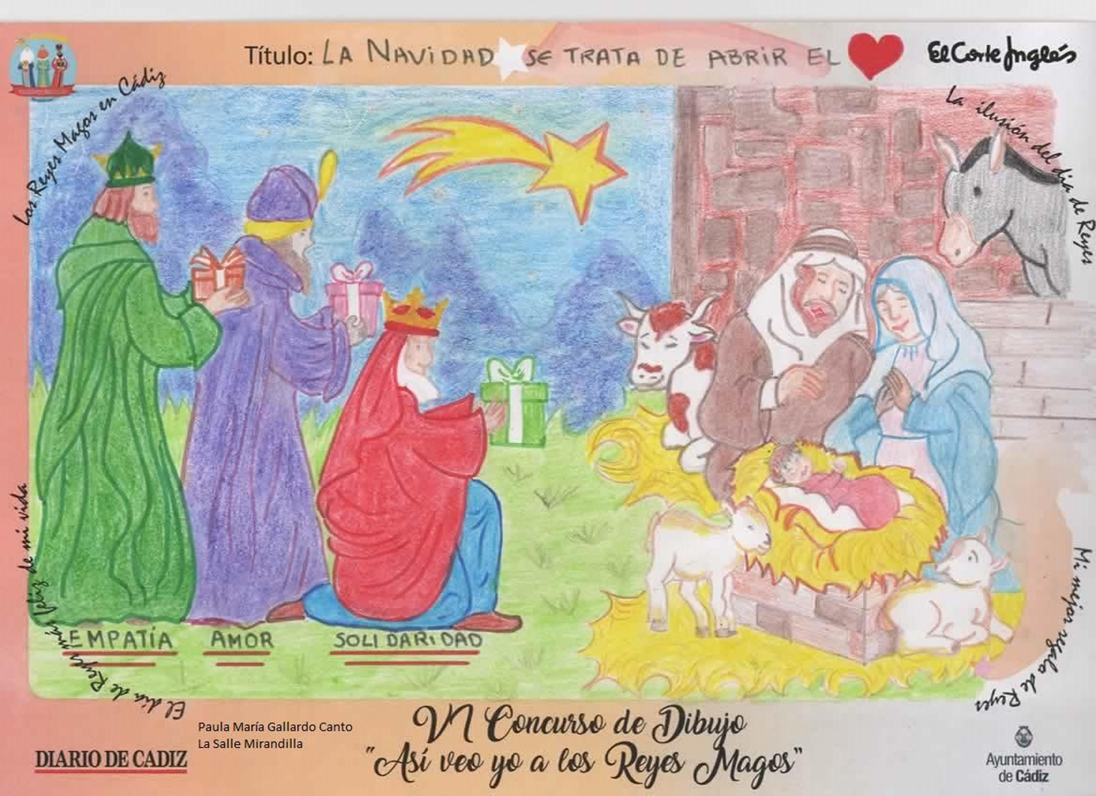 Los dibujos ganadores y semifinalistas del concurso 'Así veo yo a los Reyes Magos' en Cádiz.