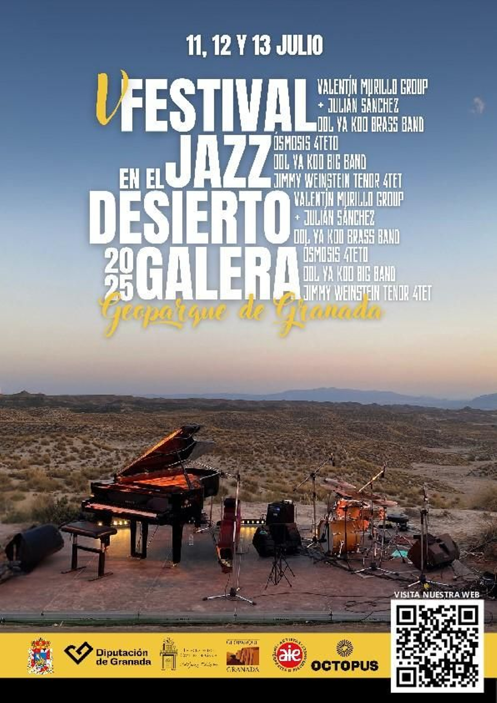 Cartel oficial del V Festival Jazz en el Desierto de Galera2025.