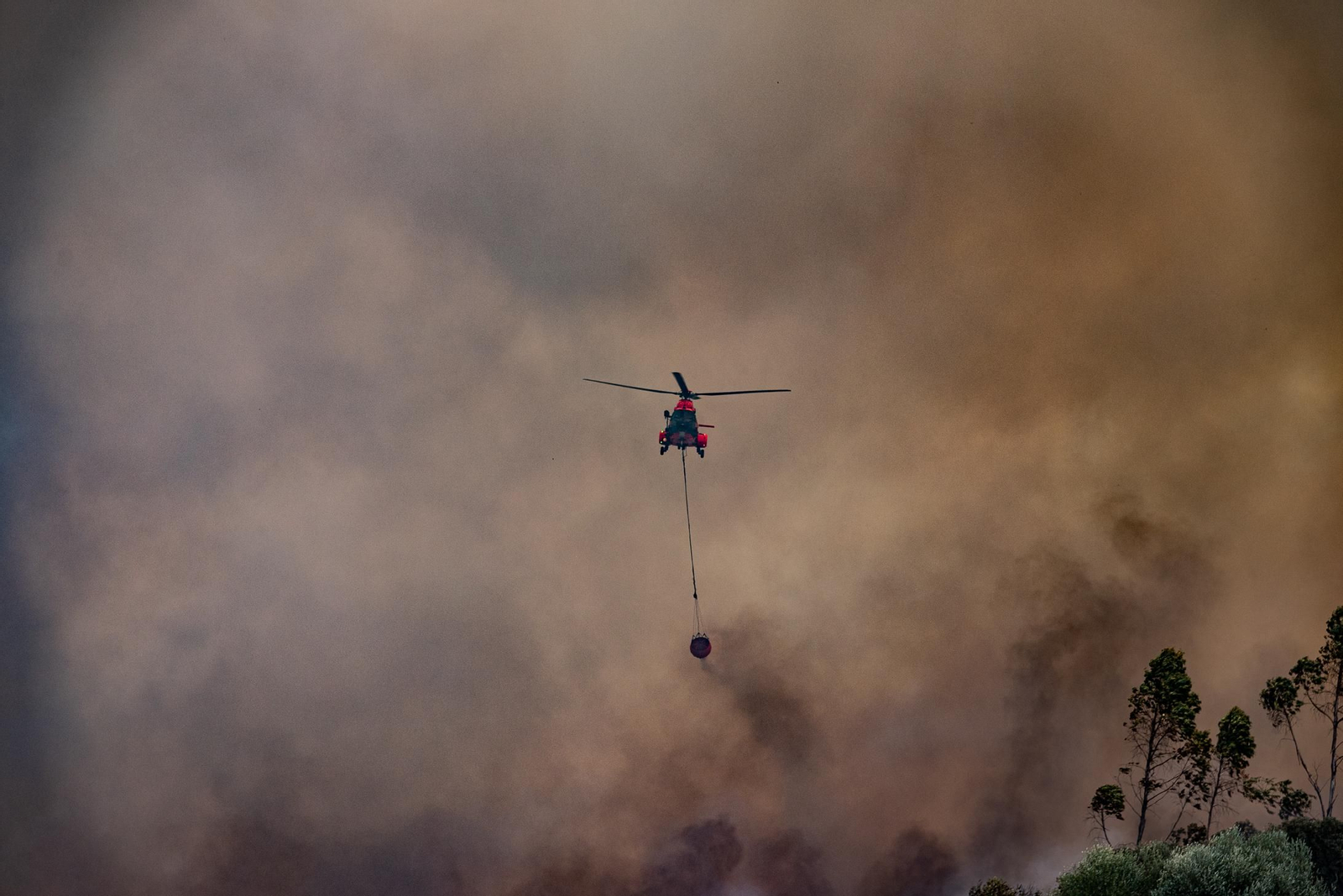 Imágenes del incendio de Almonaster a su paso por Zalamea