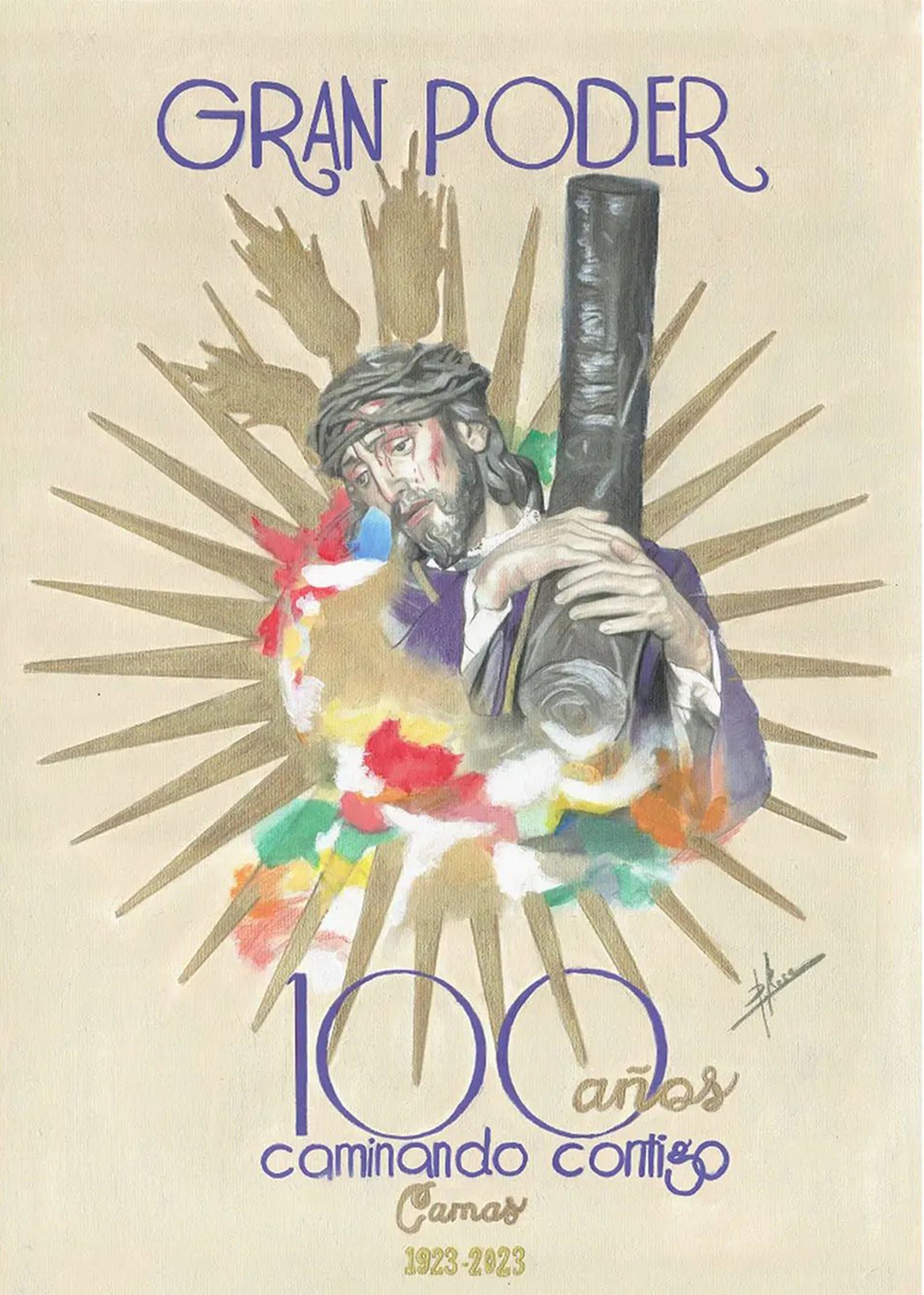 Cartel conmemorativo del Centenario de la hechura del Señor del Gran Poder