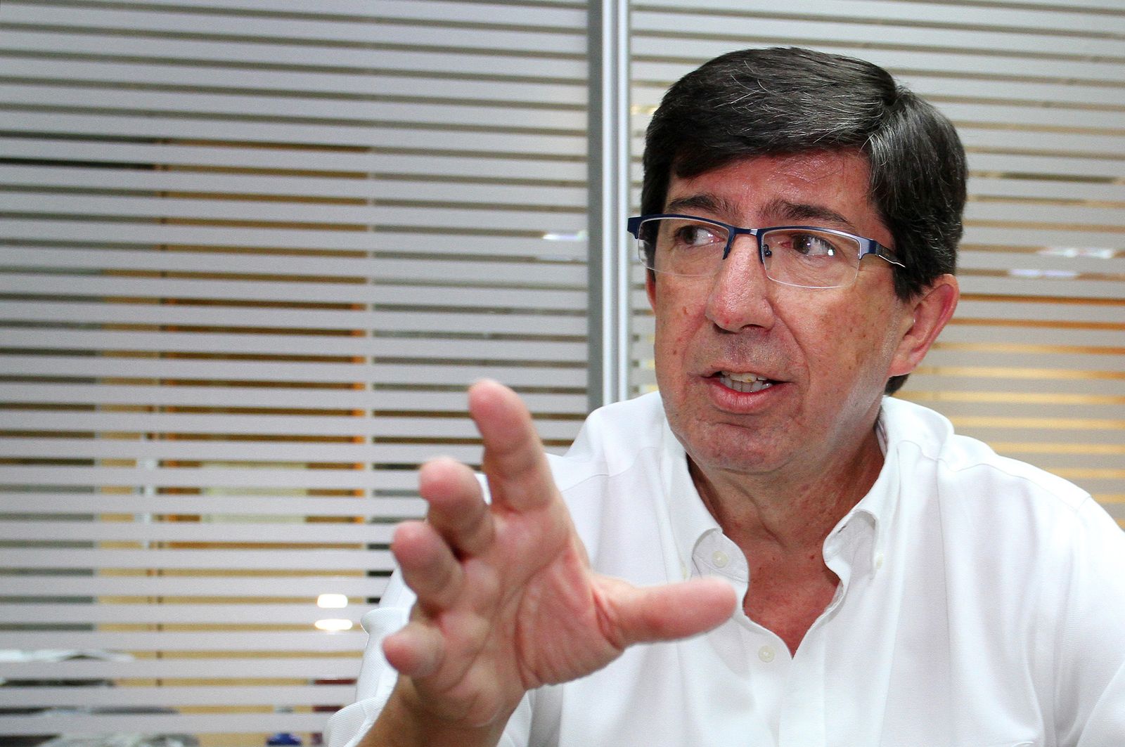 Juan Marín durante la entrevista que mantuvo en la redacción de este periódico.