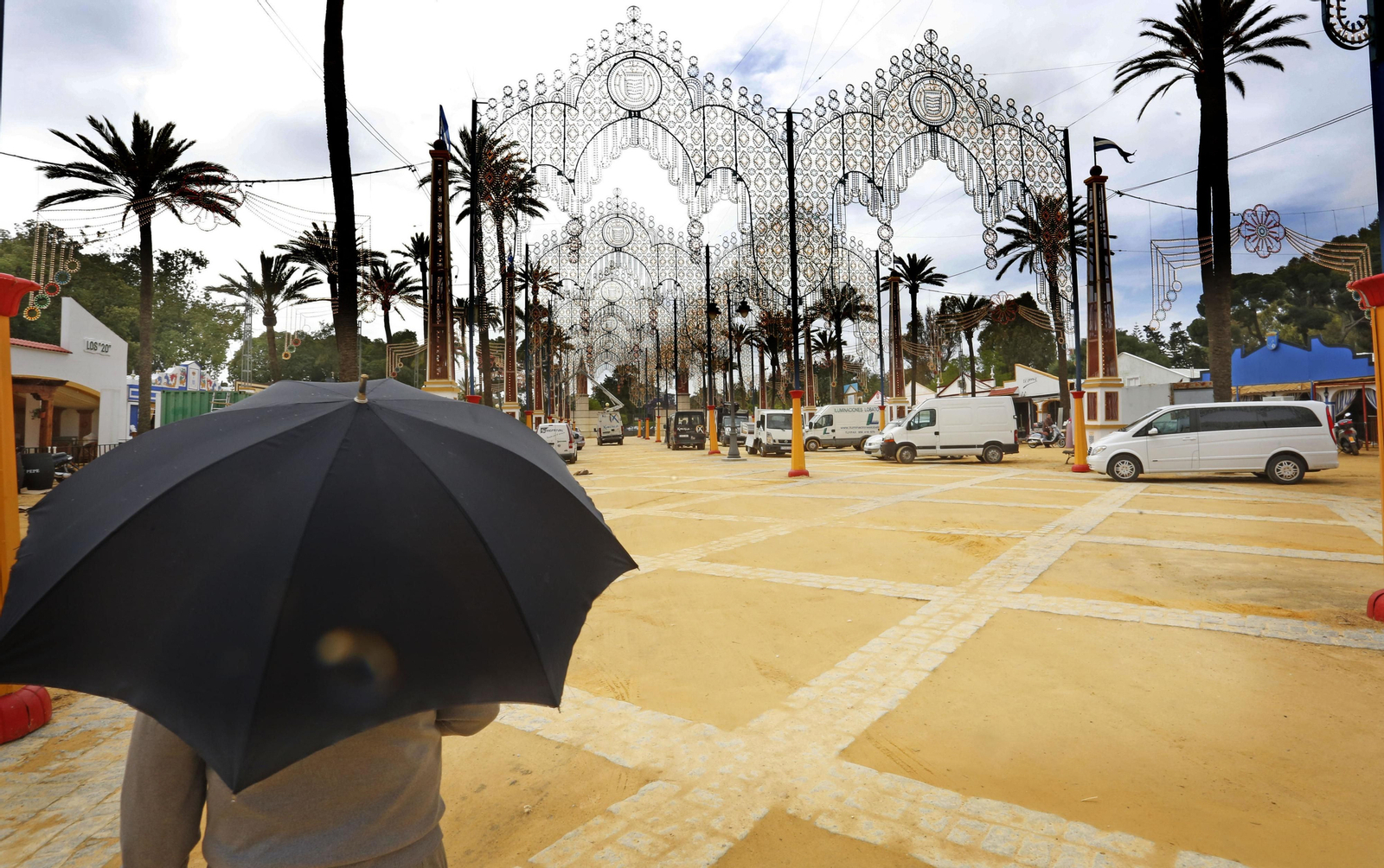 El terreno del recinto ferial se mostraba ayer prácticamente compactado, como se muestra en la foto.