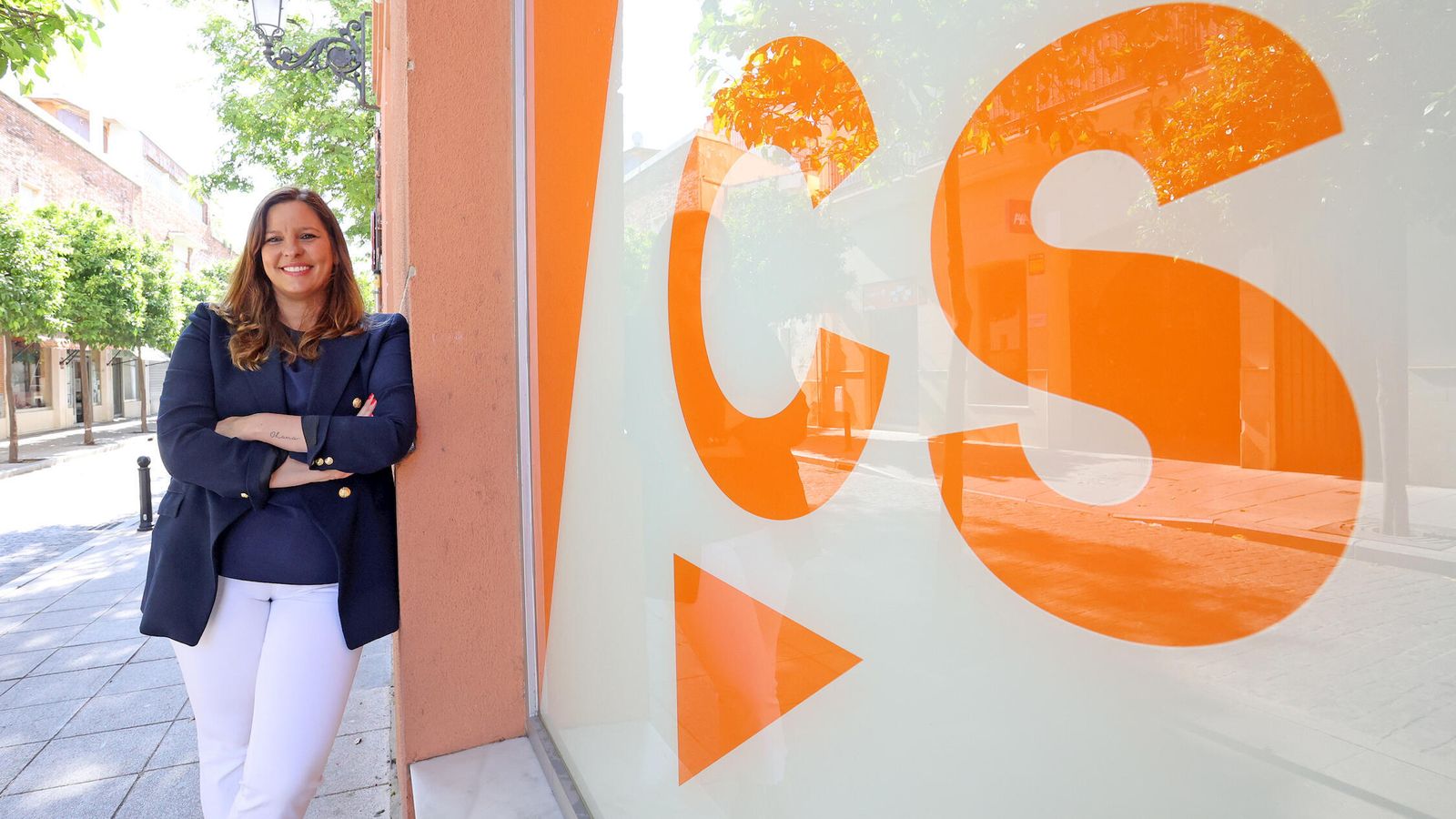 Estefanía Brazo, en la sede provincial de Ciudadanos, en Jerez.