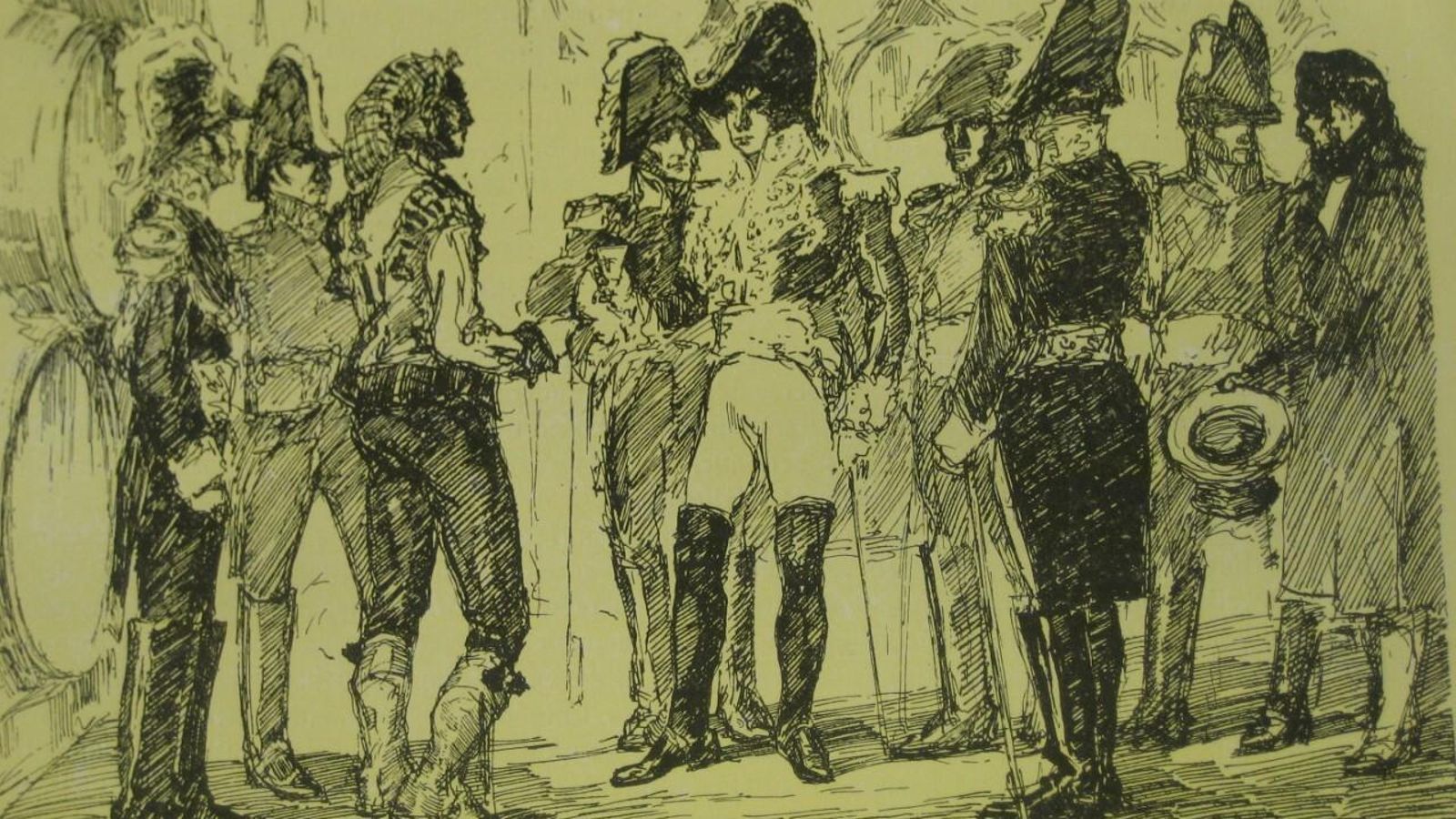 Recreación de Hohenleiter de la visita de José I a una bodega, 1810. Recreación de Hohenleiter de la visita de José I a una bodega, 1810.