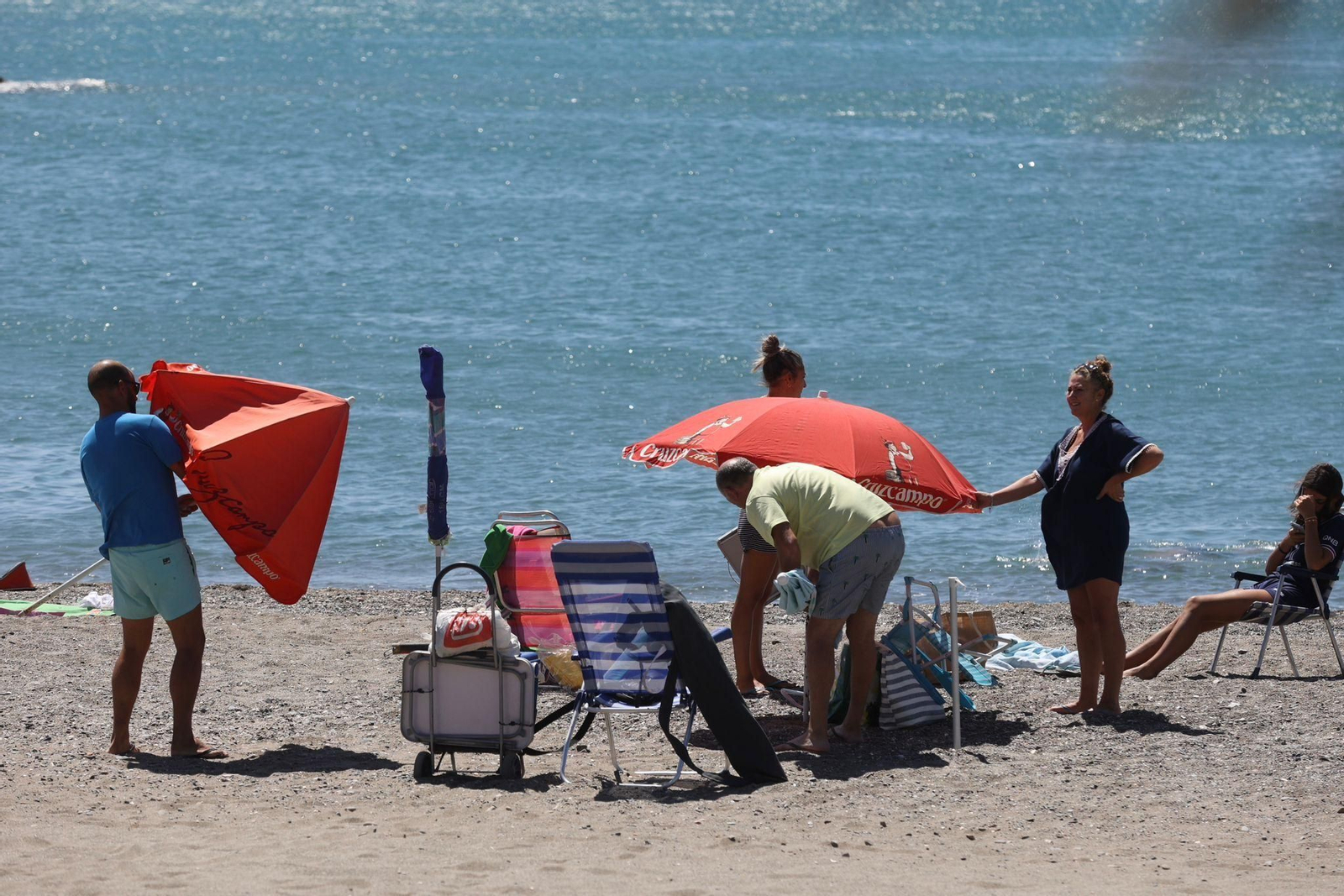 Las fotos del día de fuertes vientos en las playas de Málaga
