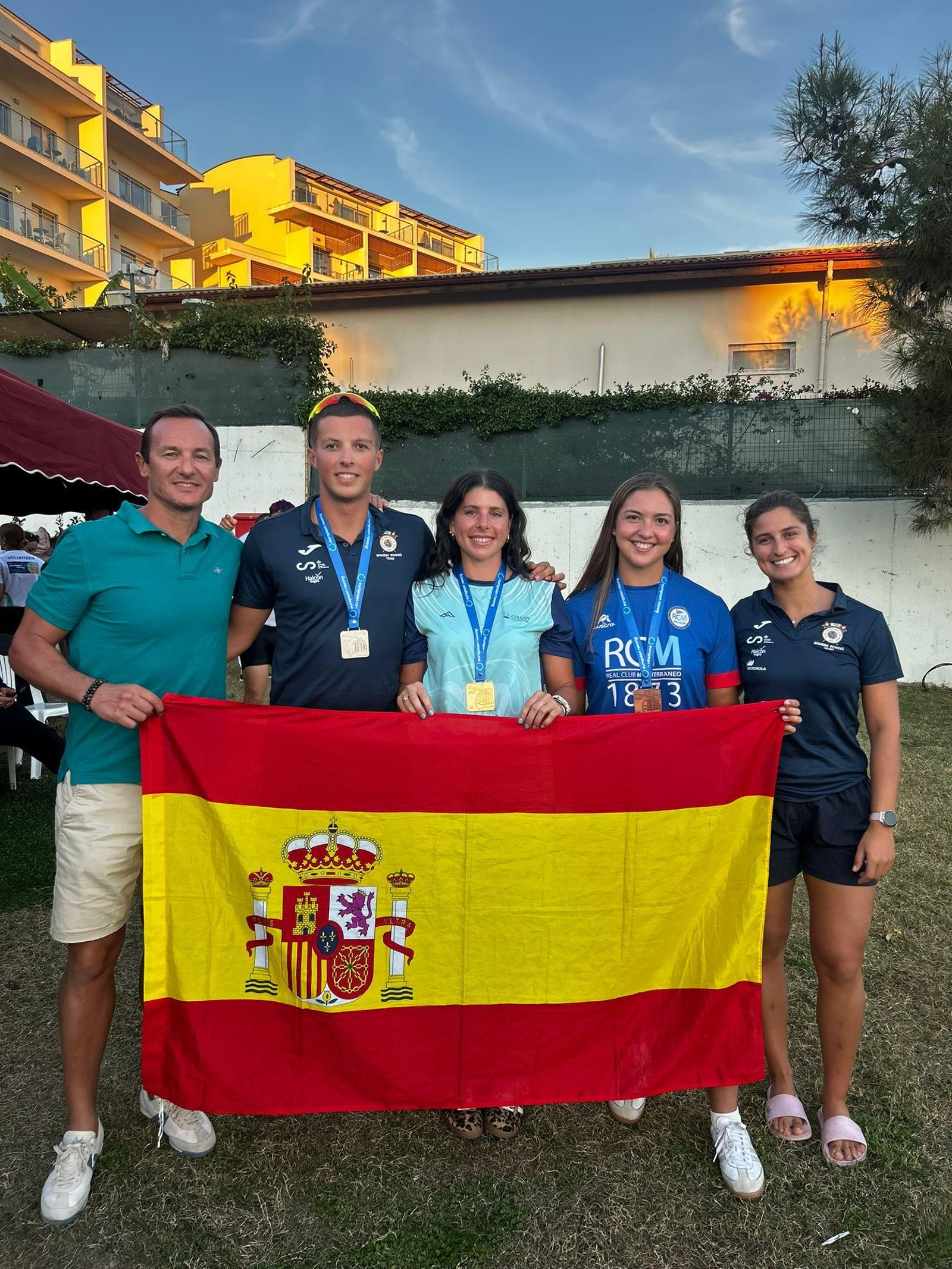 Tres medallas malagueñas en  el Campeonato de Europa de remo de mar