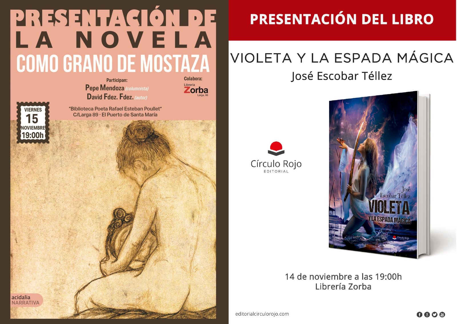José Escobar y David Fernández presentan sus novelas