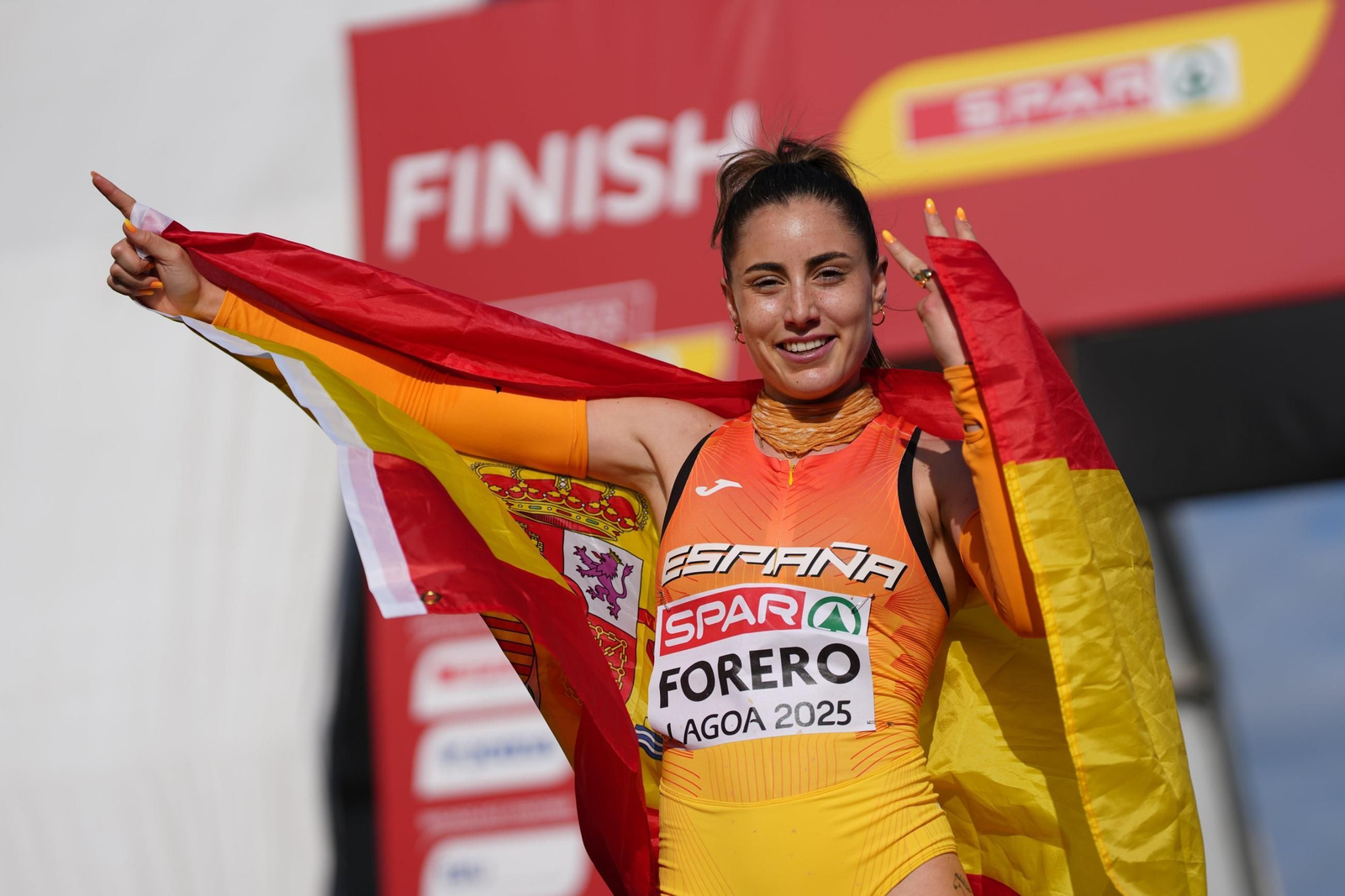 María Forero celebra su campeonato de Europa en Lagoa.