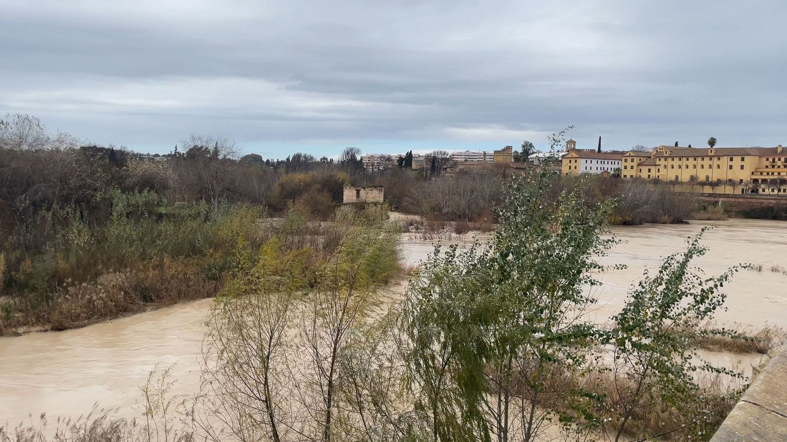 El paso del río Guadalquivir por Córdoba tras las últimas lluvias