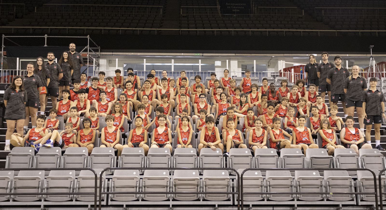 Los participantes del Campus, en el Palacio de Deportes.