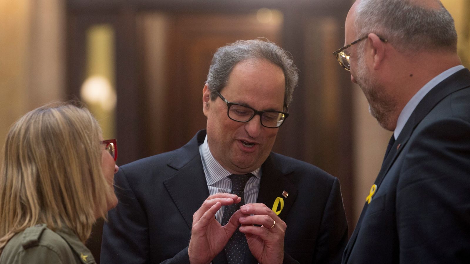 Elsa Artadi, Quim Torra y Eduard Pujol.