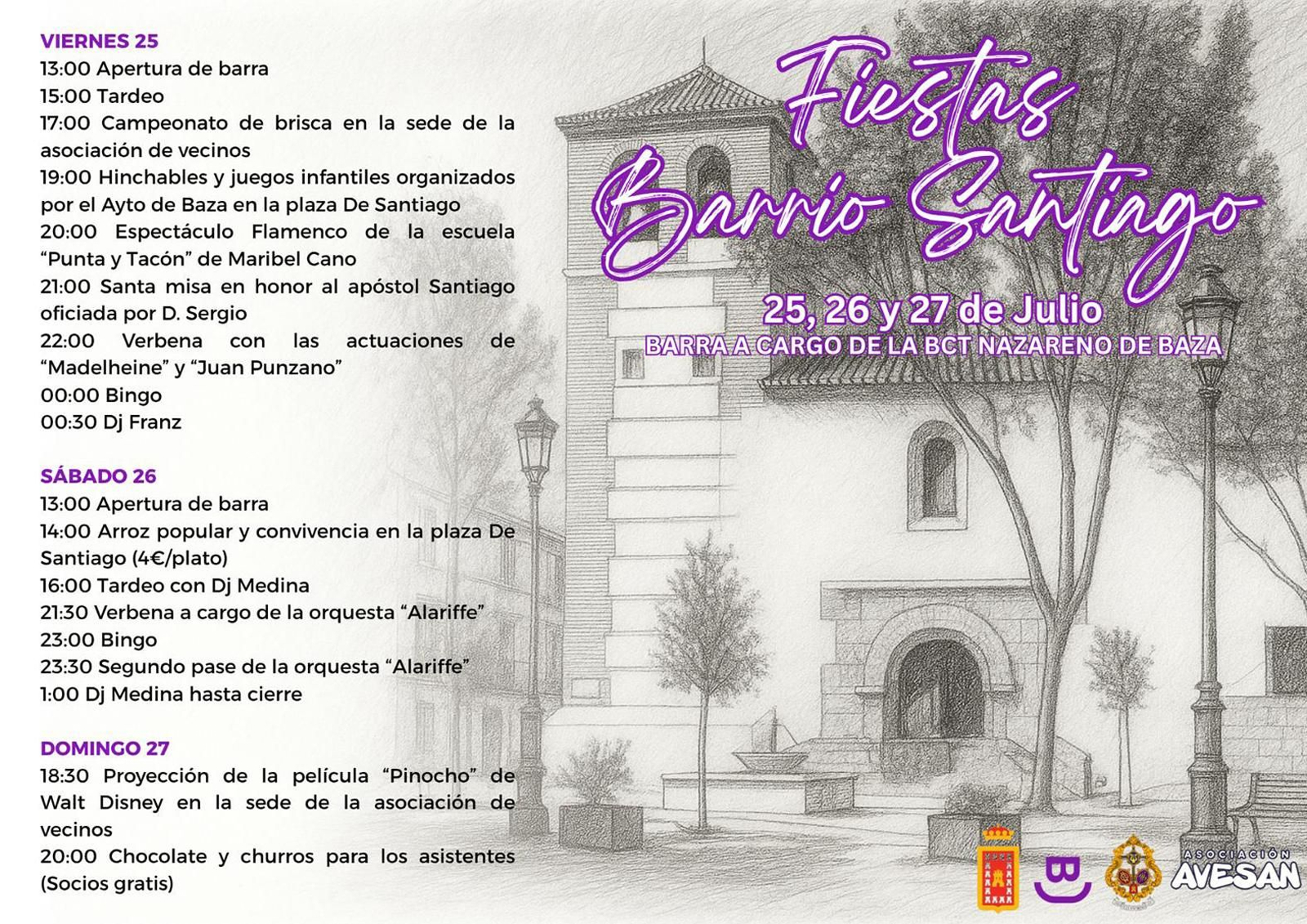 El barrio de Santiago de Baza celebra sus Fiestas Patronales con actividades desde el viernes al mediodía