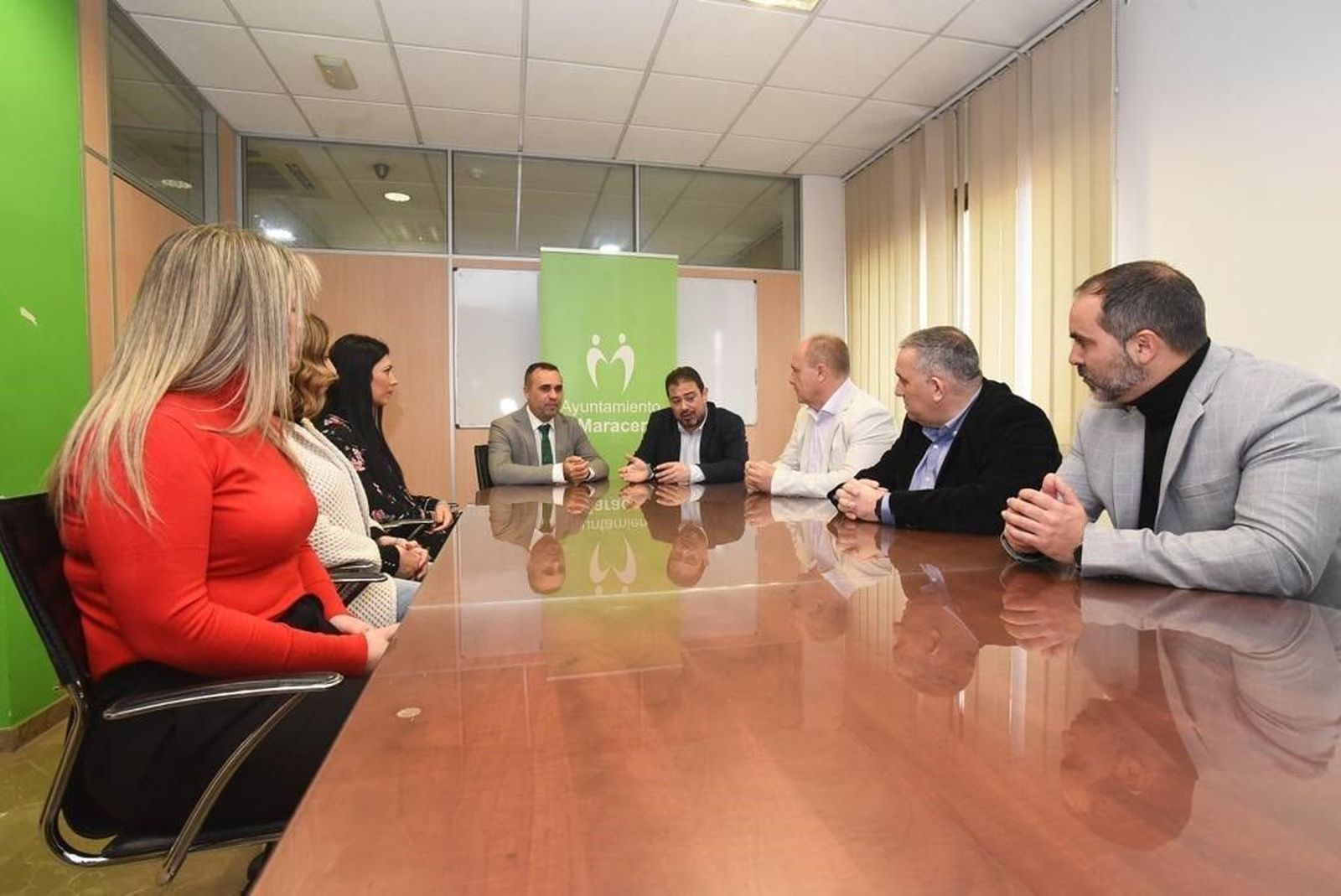 El presidente de la Diputación, Francisco Rodríguez, junto al alcalde de Maracena, Julio Pérez, en una reunión