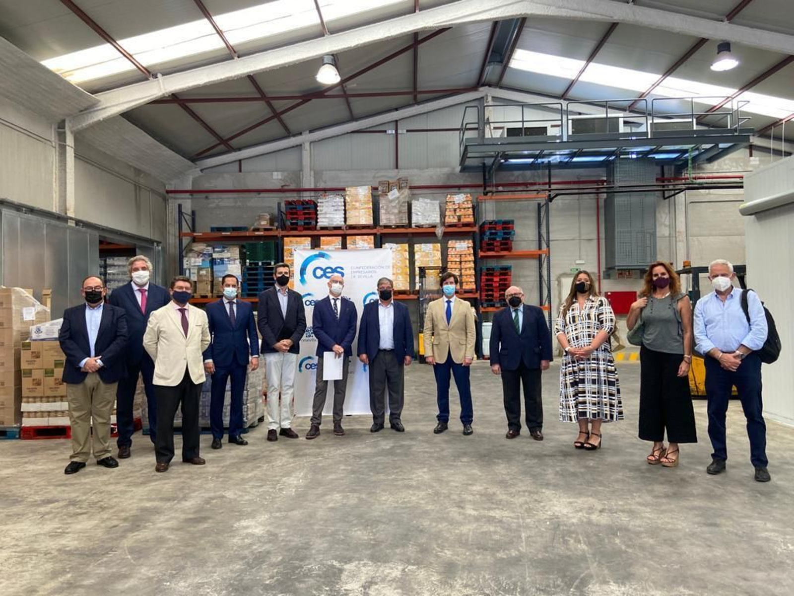 La CES en la sede del Banco de Alimentos de Sevilla.