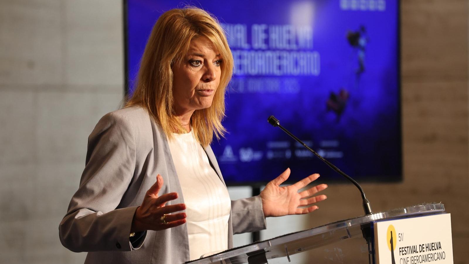 La alcaldesa de Huelva y presidenta de la Fundación Cultural Festival de Cine Iberoamericano, Pilar Miranda.