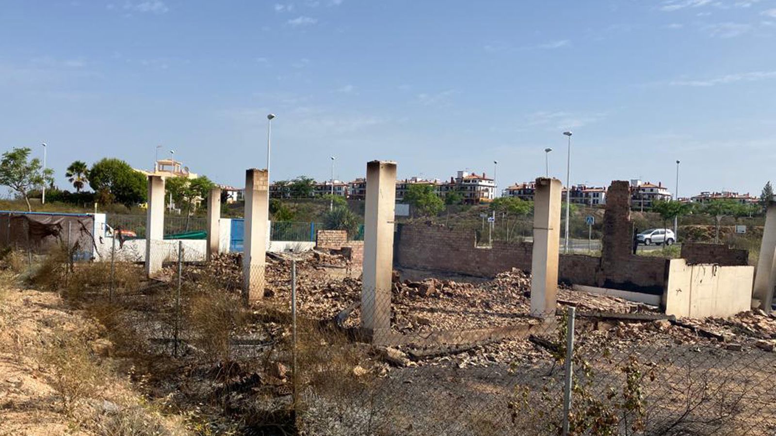Zona del incendio de Costa Esuri