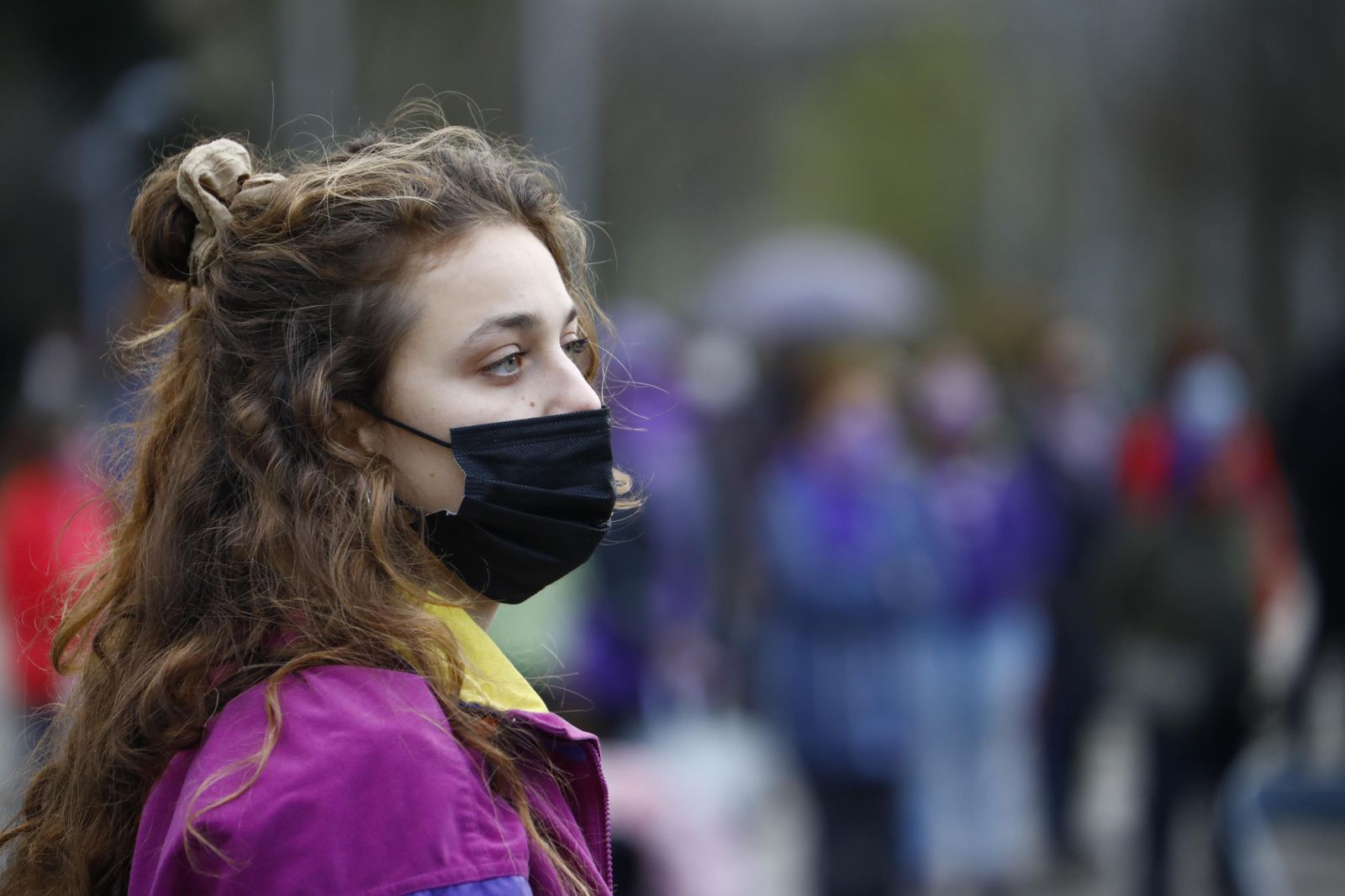 La concentración feminista por el 8-M en fotografías