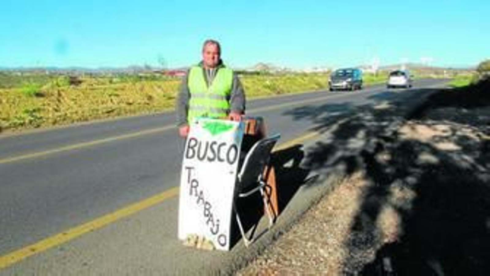 Manuel Prieto en la carretera de Garrucha-Vera.