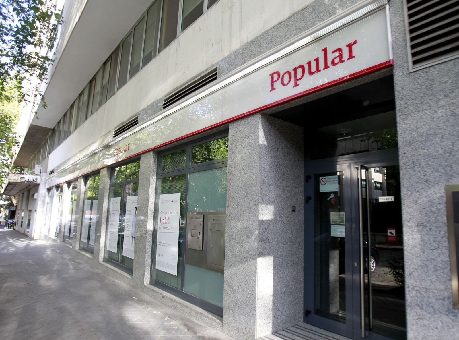 Una oficina del Banco Popular en Madrid.