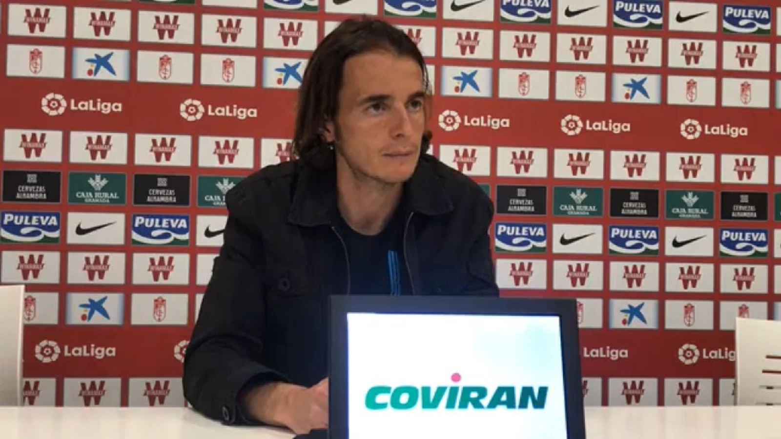 David Tenorio, en la rueda de prensa tras el encuentro ante la Balona.