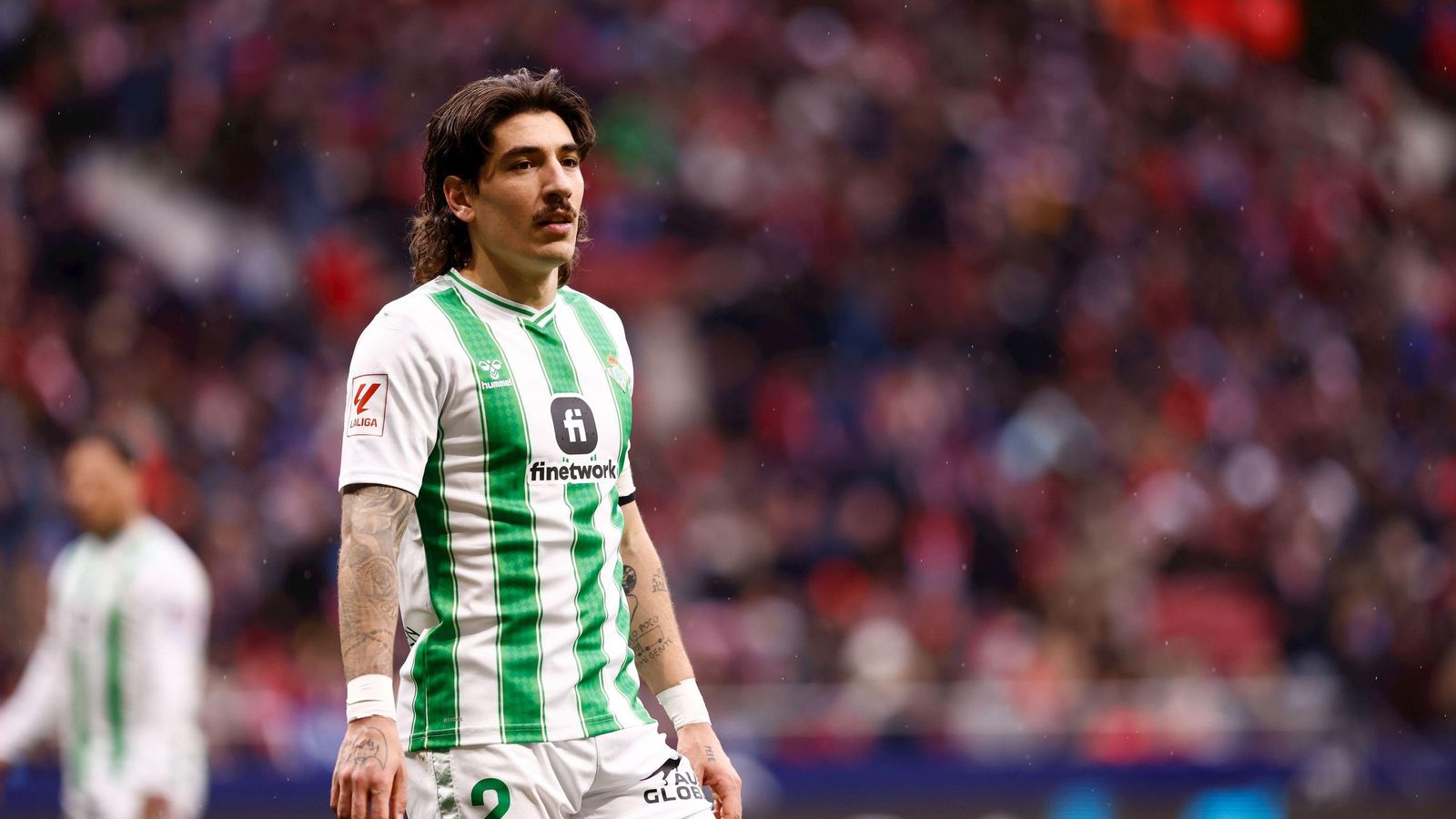 Bellerín, en un momento del encuentro en el Metropolitano.