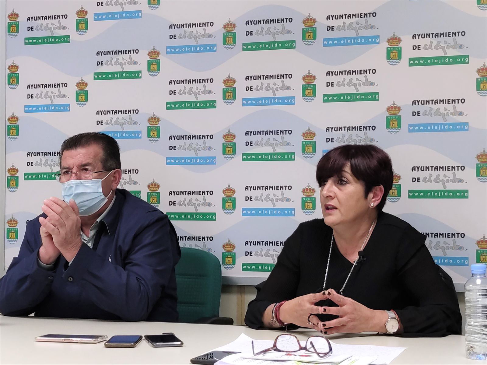 Maribel Carrión y José Miguel Alarcón, cabezas visibles del PSOE de El Ejido.