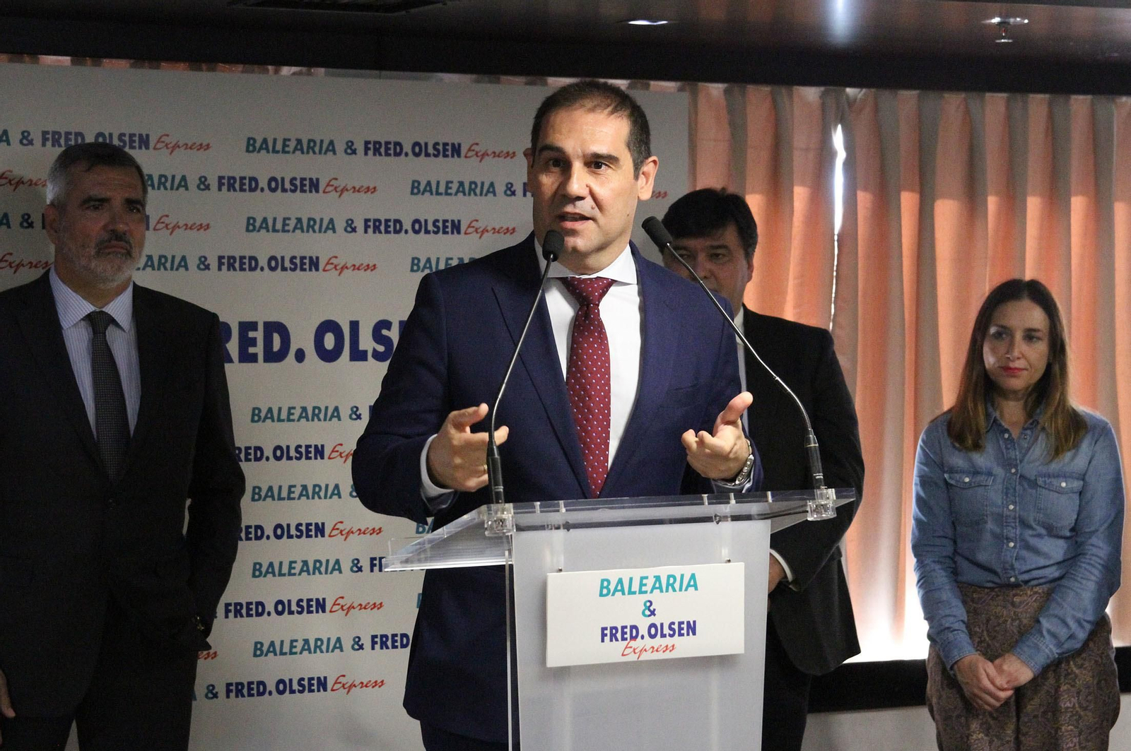 Balearia,  Fred Olsen y el Puerto de Huelva presentan la nueva línea entre Huelva y Canarias, en imágenes