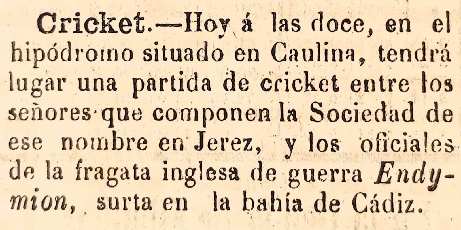 Recorte de la publicación de El Guadalete del 13 de febrero 1869.