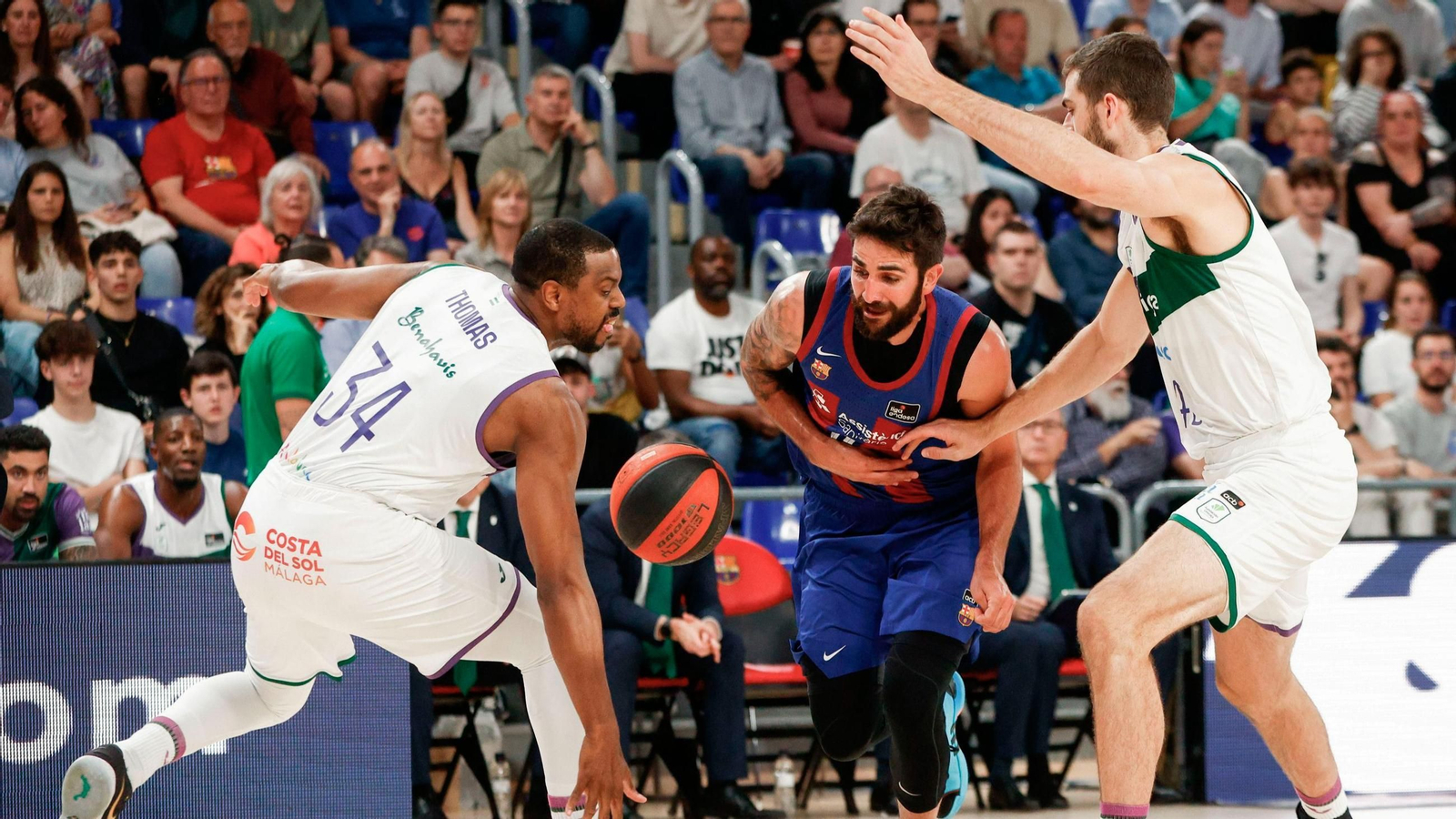 Rciky Rubio durante un Barça - Unicaja
