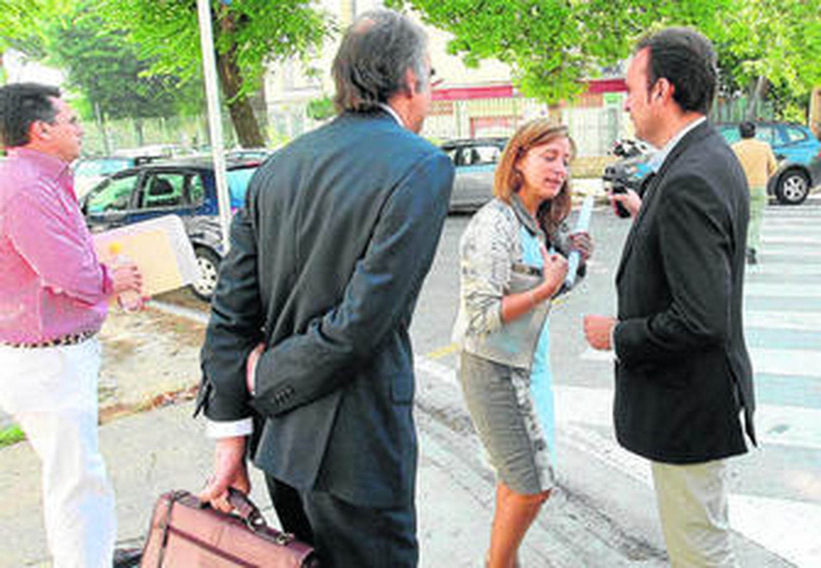 Pilar Sánchez, a la salida ayer de los juzgados en Jerez tras declarar por el caso de los asesores.