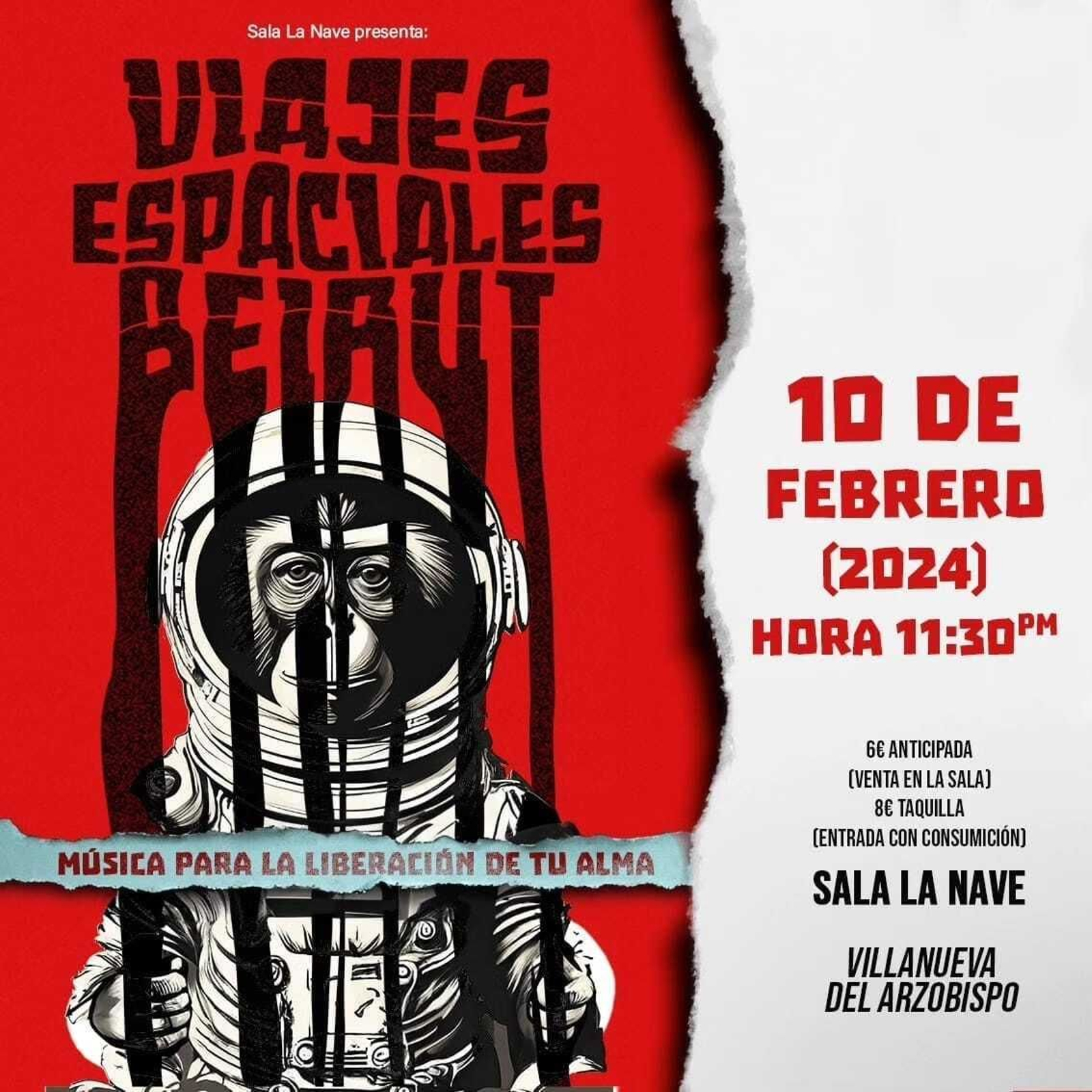 El concierto en Villanueva del Arzobispo comenzará en torno a las 23:30 horas.