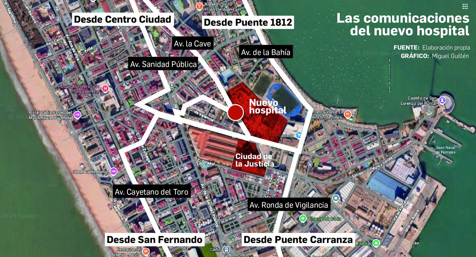 Zona de la ciudad donde se ubicarán los nuevos equipamientos públicos.