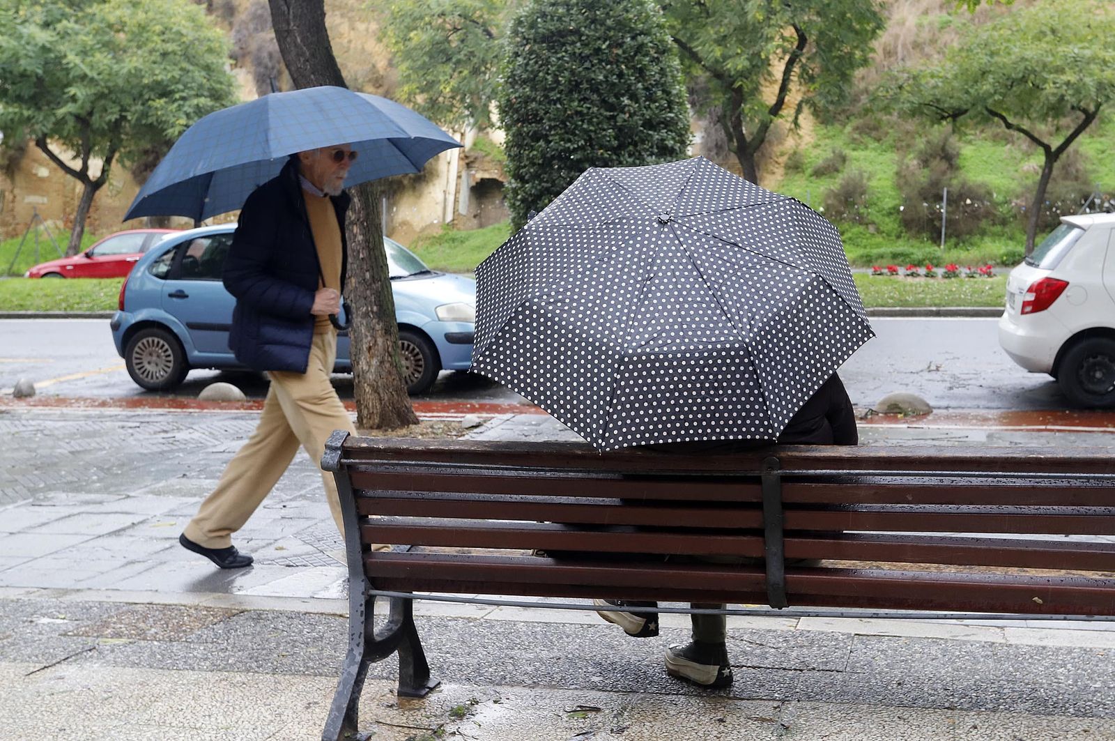 Lluvia en Huelva capital.