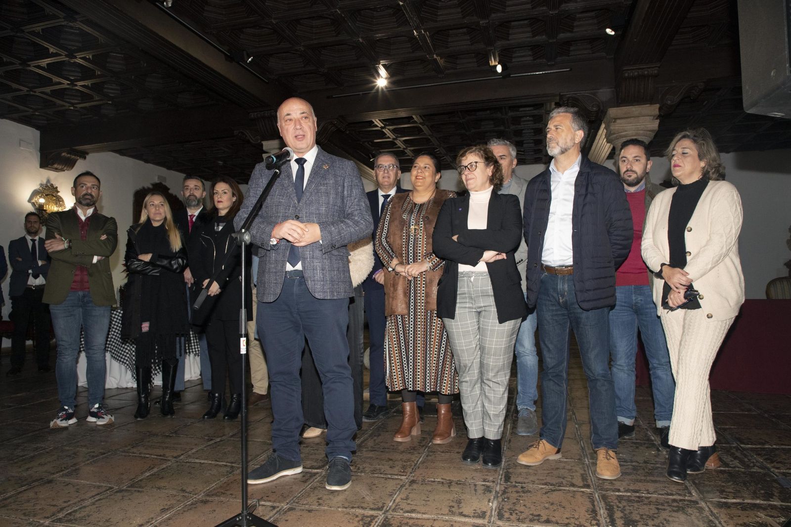 Antonio Ruiz, durante el desayuno navideño en el Palacio de la Merced.