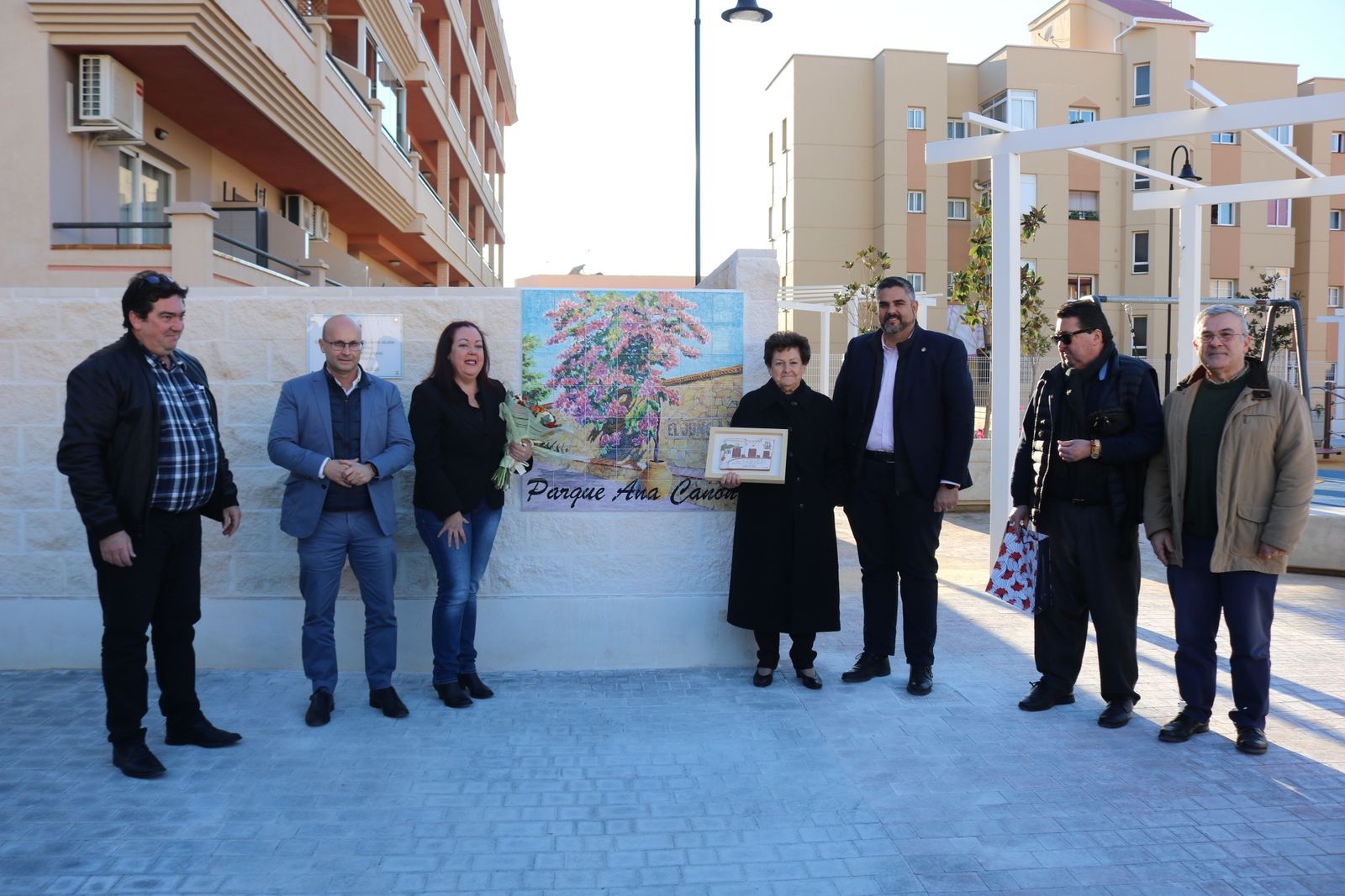 El acto de inauguración del parque de El Juncal, en Mijas.