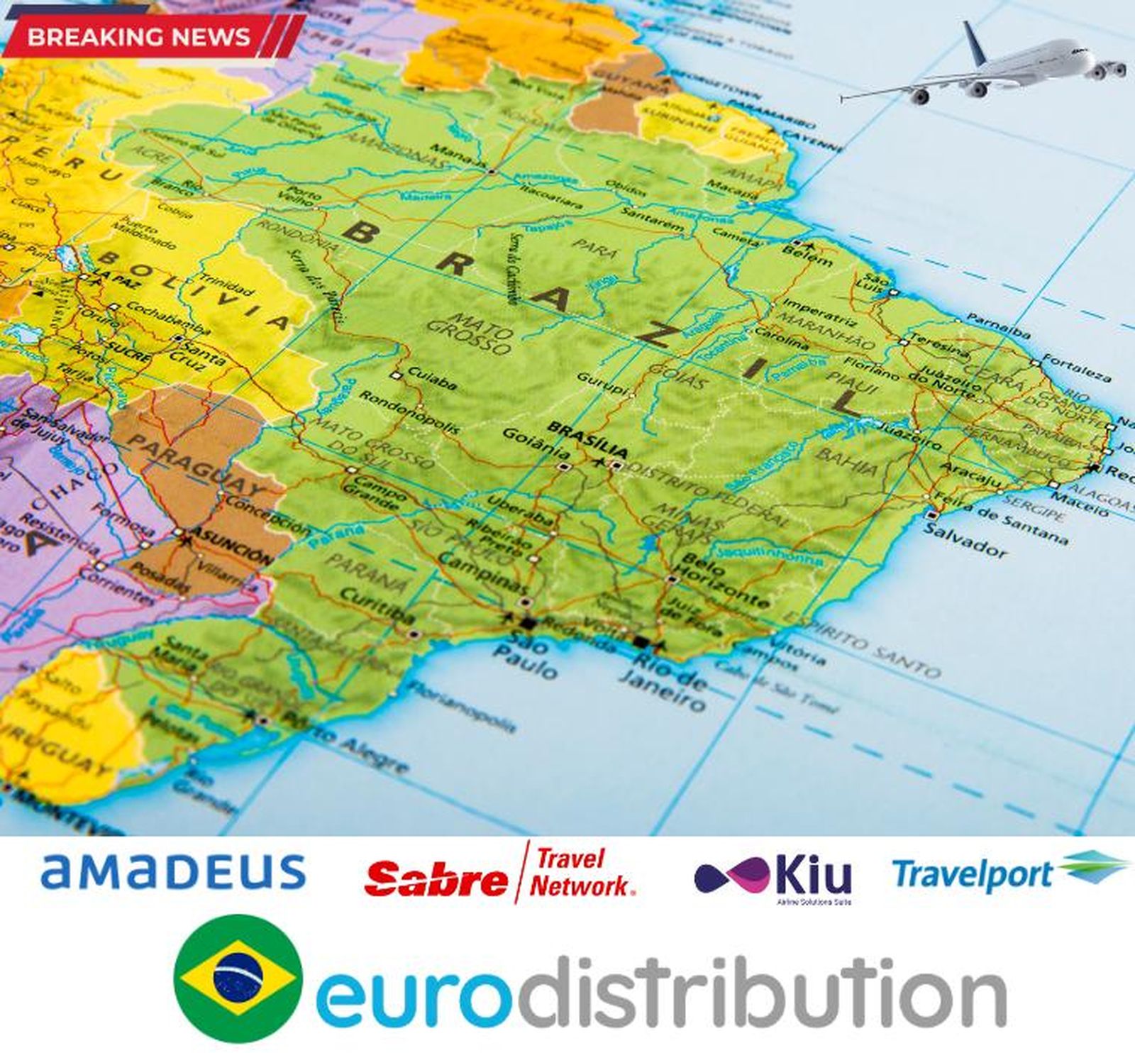 Mapa de Brasil, nuevo mercado para Euroairlines.