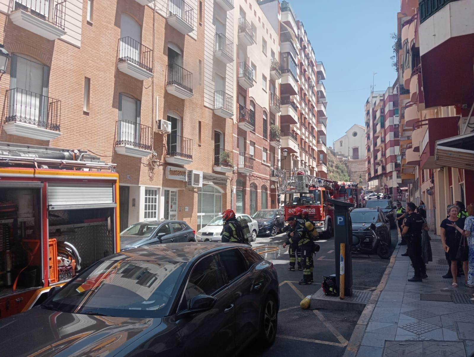 Incendio en una vivienda de la calle La Palma de Huelva capital.