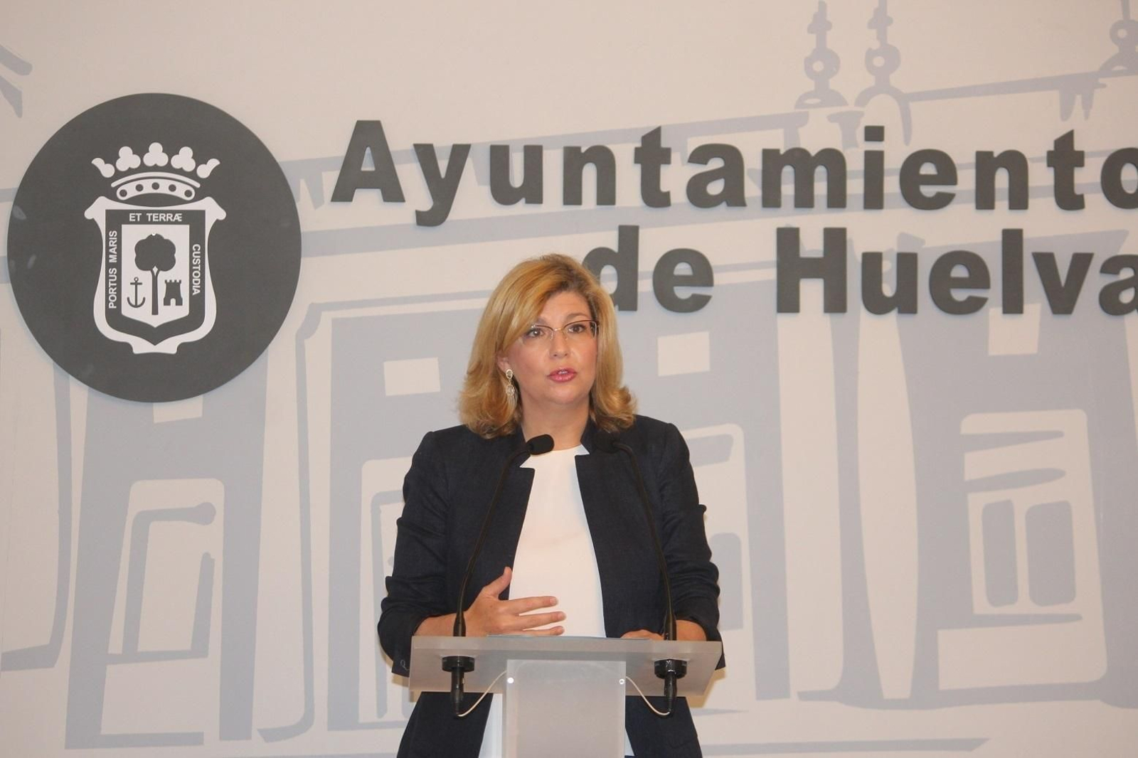 Berta Centeno en una rueda de prensa.