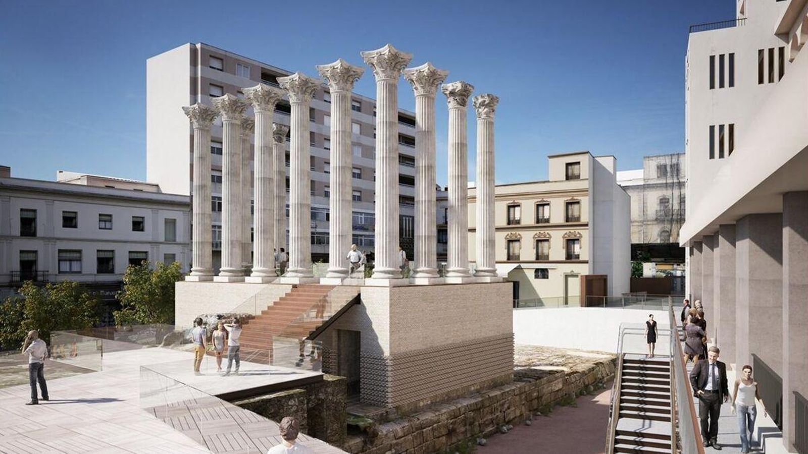 Detalle de cómo quedará el Templo Romano tras su rehabilitación. Detalle de cómo quedará el Templo Romano tras su rehabilitación.