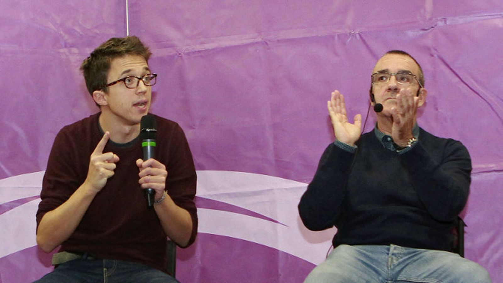 Íñigo Errejón y Juan Pedro Yllanes (derecha).
