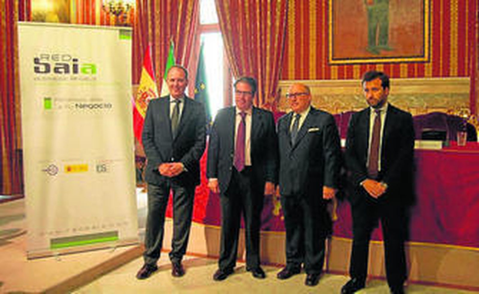 Luis Miguel Rufino, Gregorio Serrano, Francisco Javier Moreno Muruve, y Carlos Jacinto Marín, ayer, en la presentación de la Red BAIA.