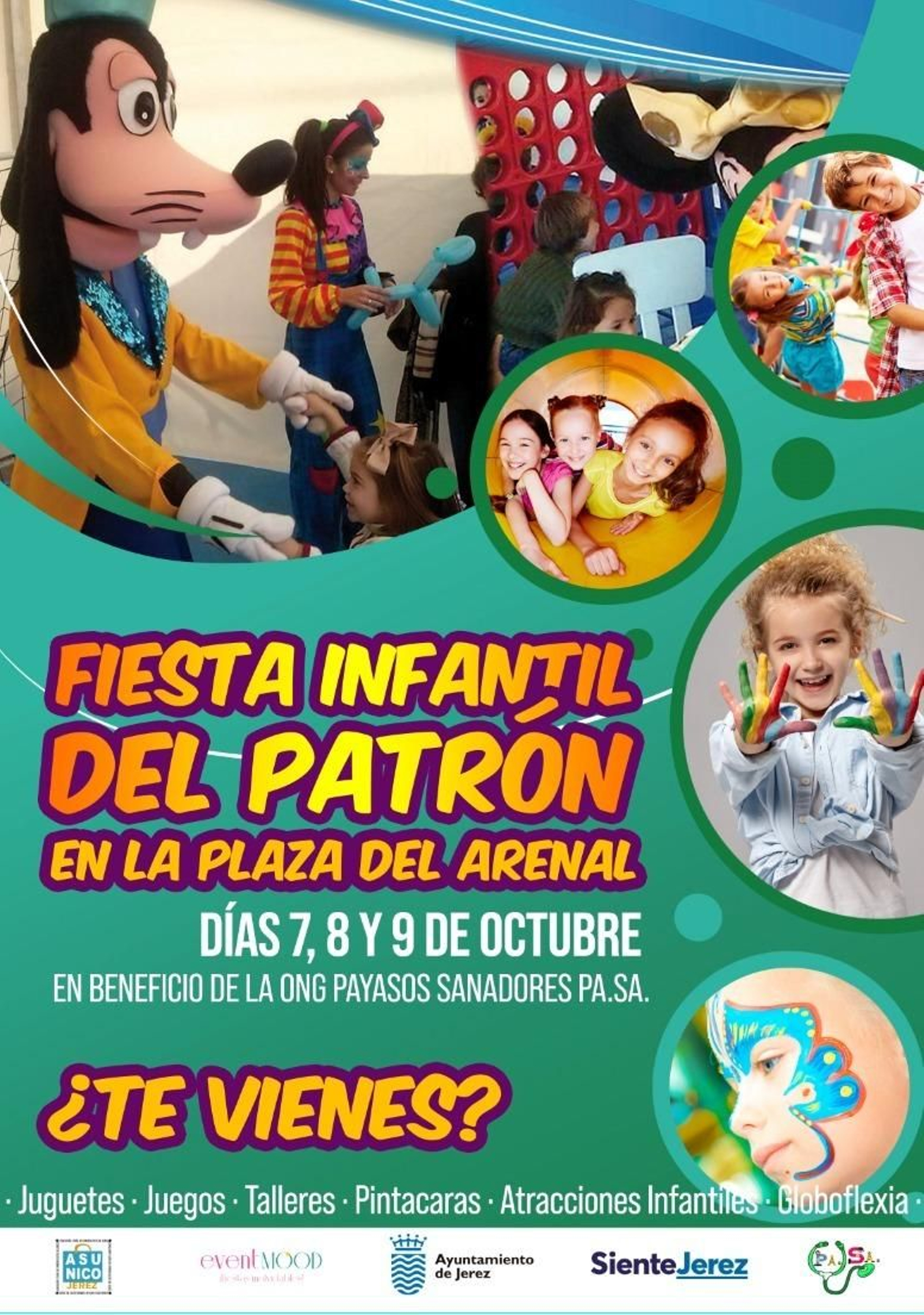 Cartel de Asunico para las fiestas infantiles el Patrón.