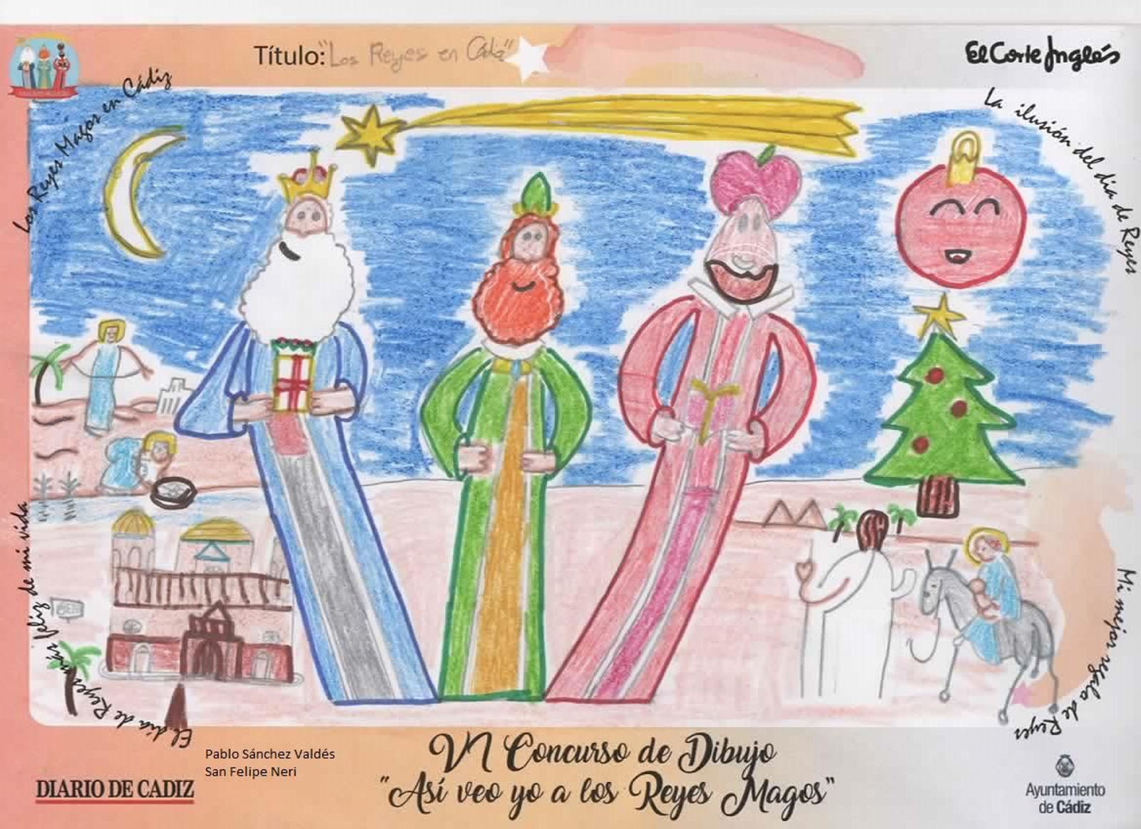 Los dibujos ganadores y semifinalistas del concurso 'Así veo yo a los Reyes Magos' en Cádiz.