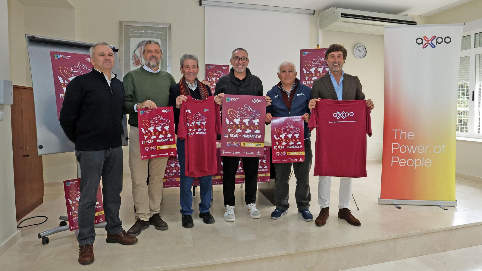 Presentación de la octava edición de la Carrera Popular El Pilar-Marianistas, patrocinada por Axpo.