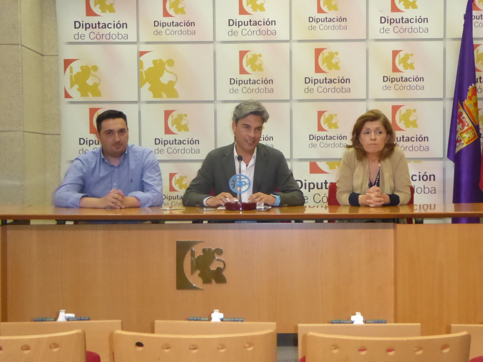 José María Estepa, Andrés Lorite y María Jesús Botella.