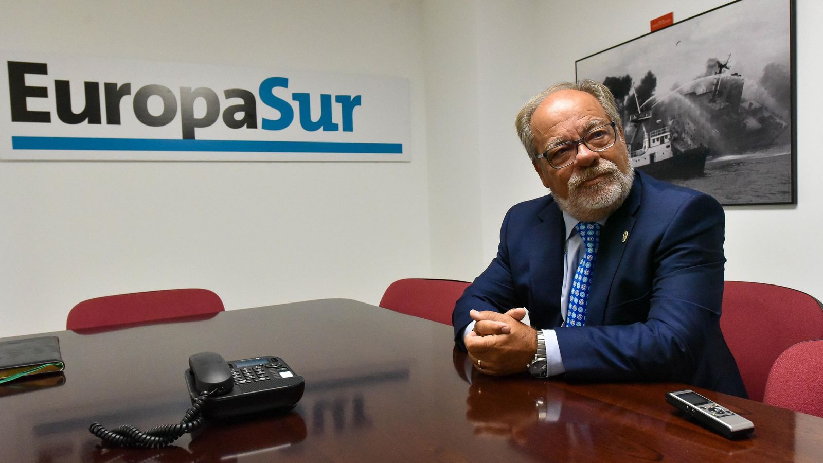 Delgado Cerro, en la redacción de 'Europa Sur'